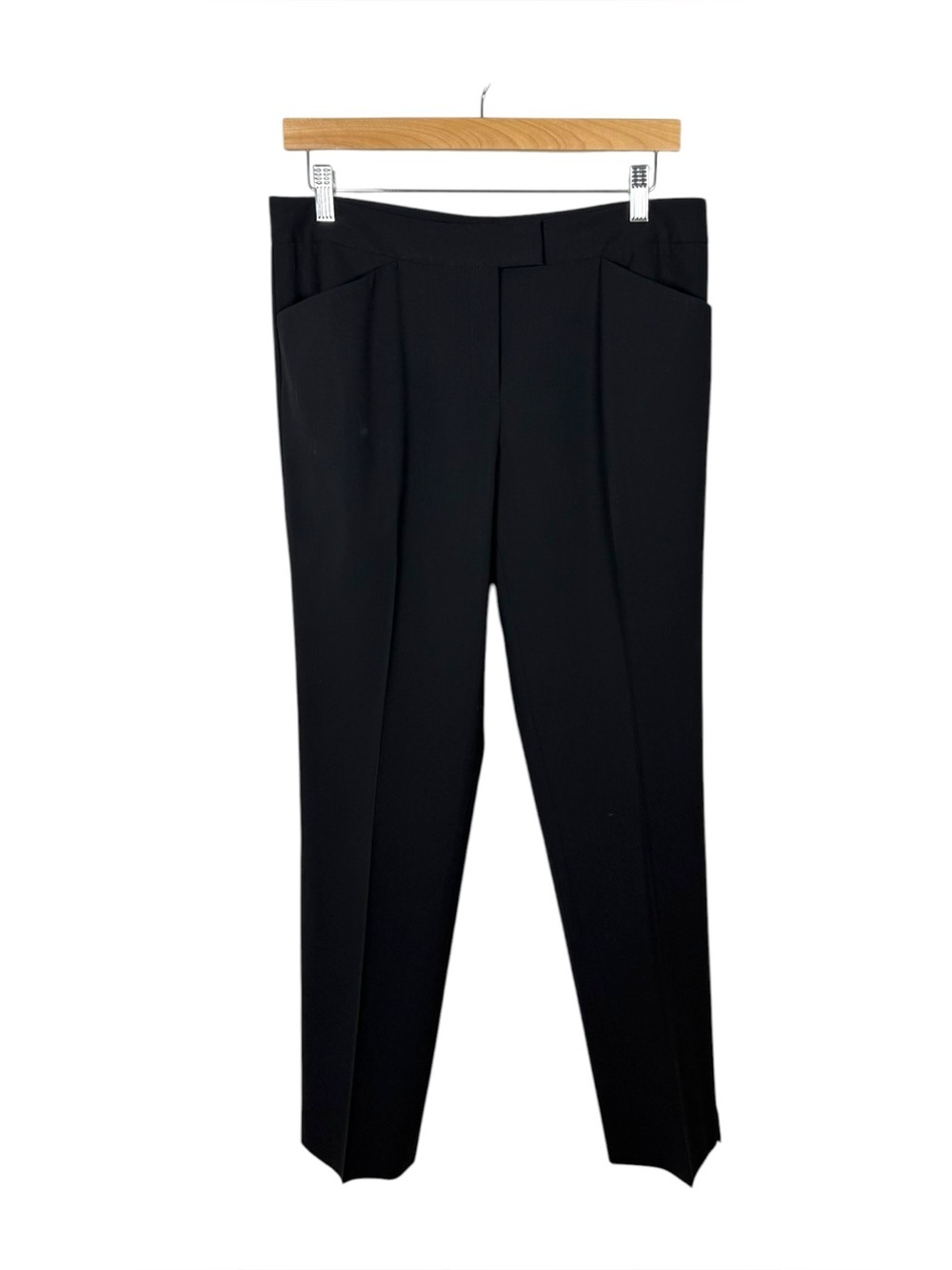 Lafayette 148 Irving Trousers Black Virgin Wool Dress Pants Size 6